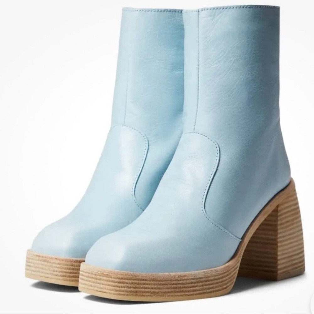 Free People Ruby Platform Heels in baby blue